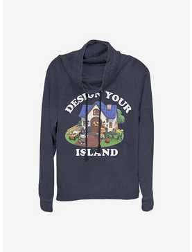 Animal Crossing Design Your Island Cowl Neck Long-Sleeve Womens Top, , hi-res