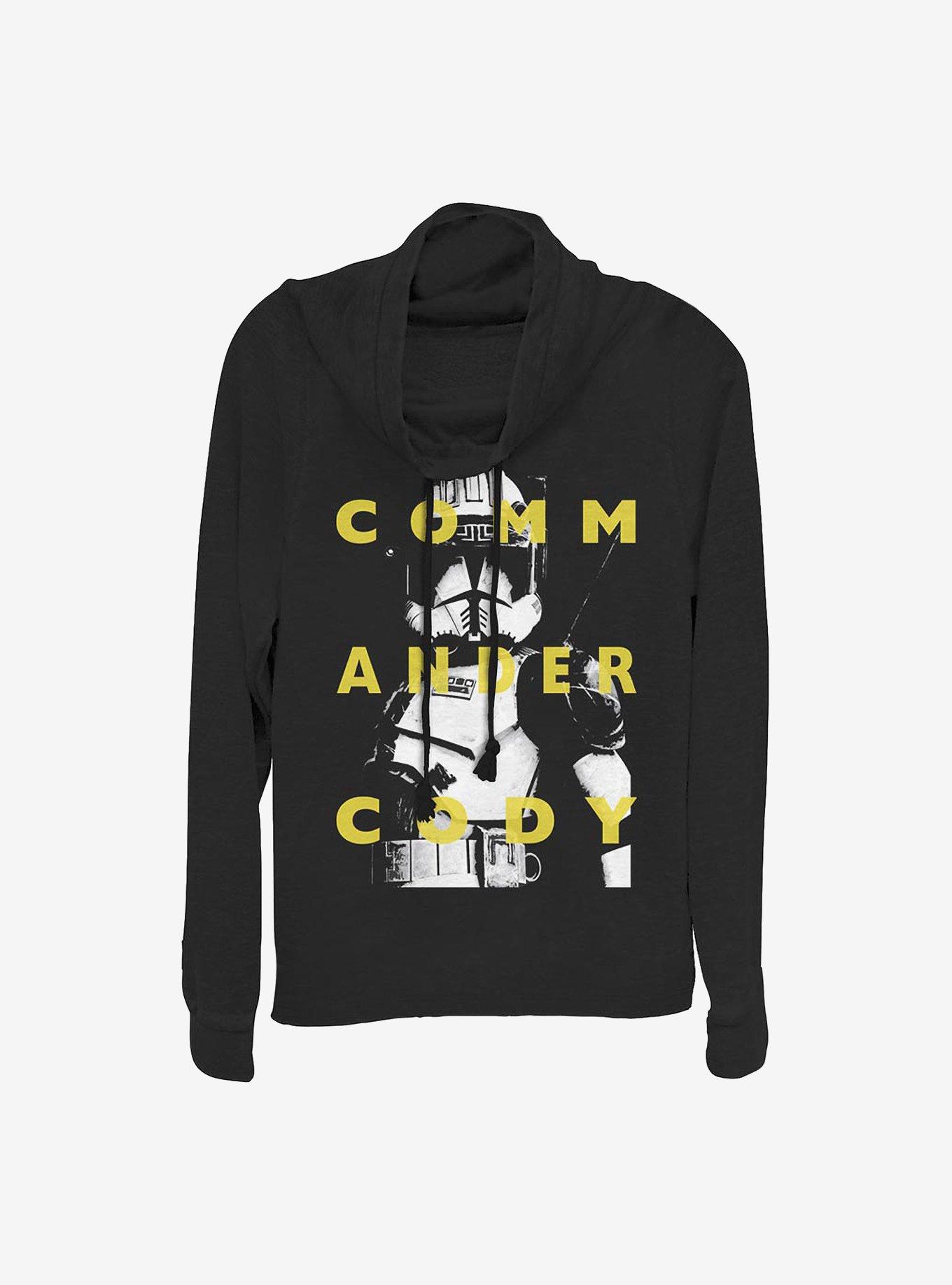 Star Wars: Clone Wars Cody Text Cowl Neck Long-Sleeve Womens Top, , hi-res