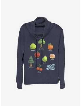 Animal Crossing Fruit And Trees Cowl Neck Long-Sleeve Womens Top, , hi-res
