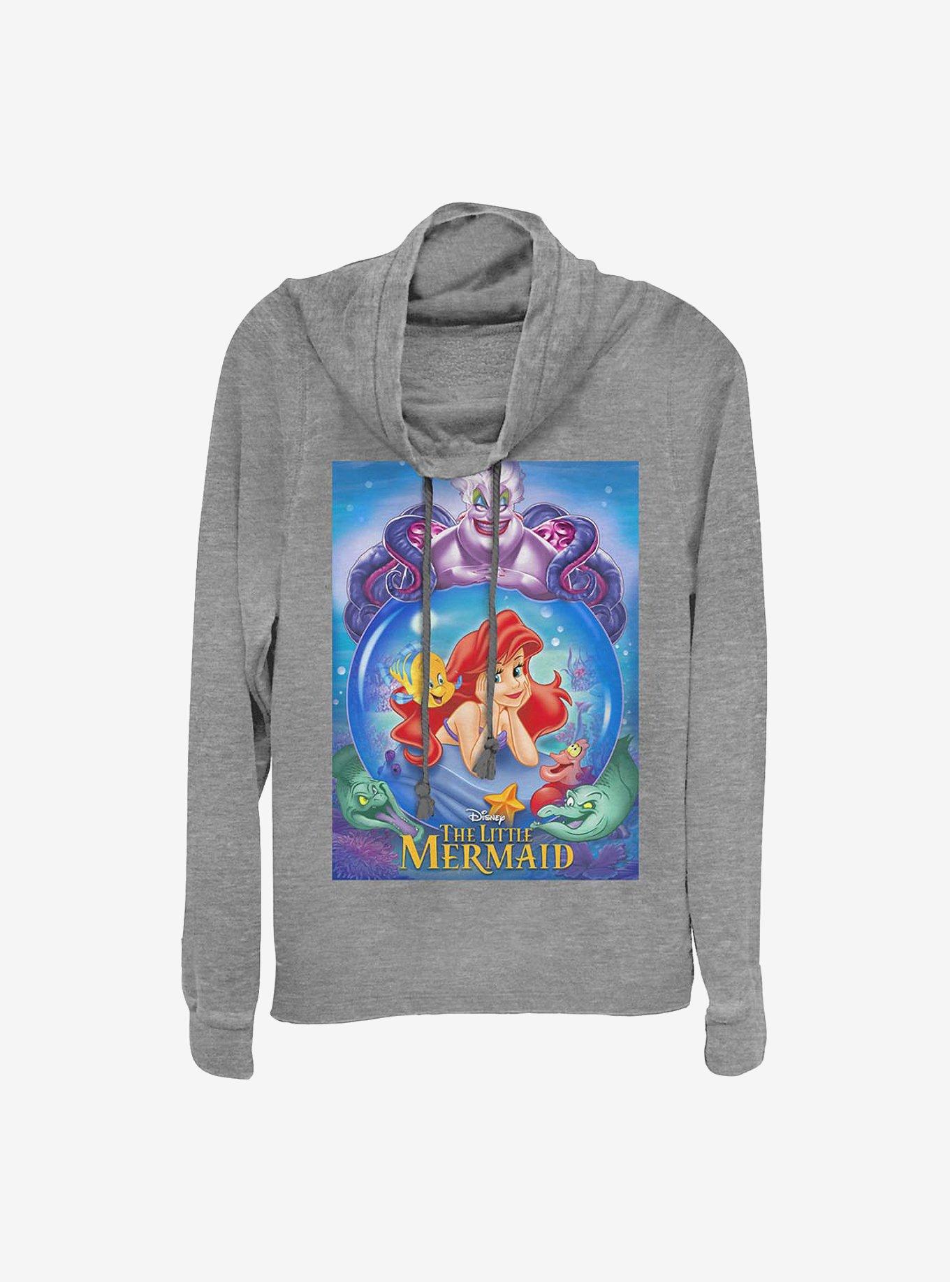 Disney The Little Mermaid Ariel And Ursula Cowl Neck Long-Sleeve Womens Top