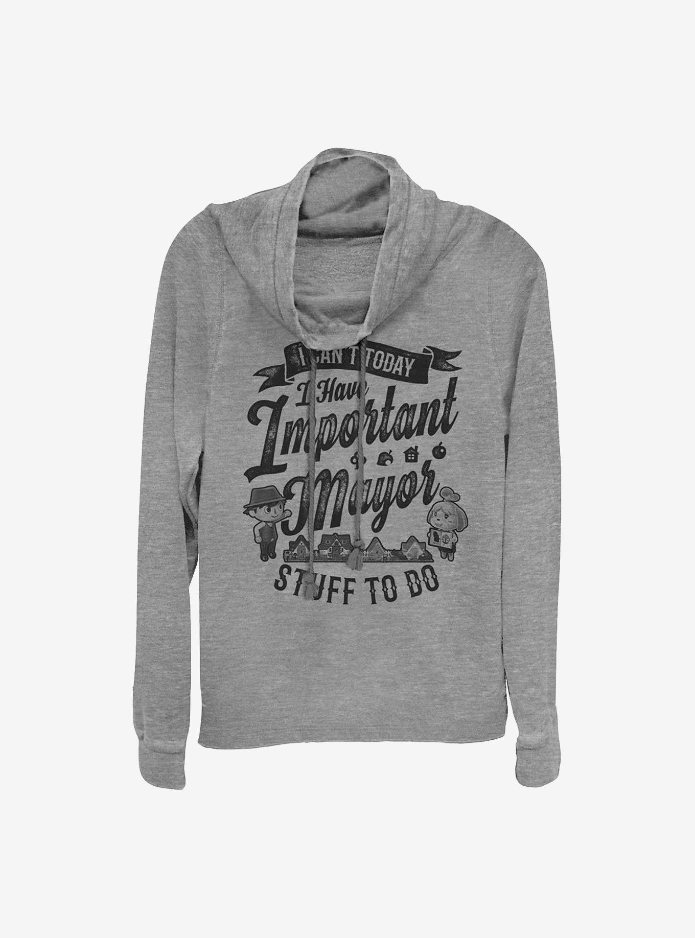 Animal Crossing Mayor Stuff Cowl Neck Long-Sleeve Womens Top, , hi-res