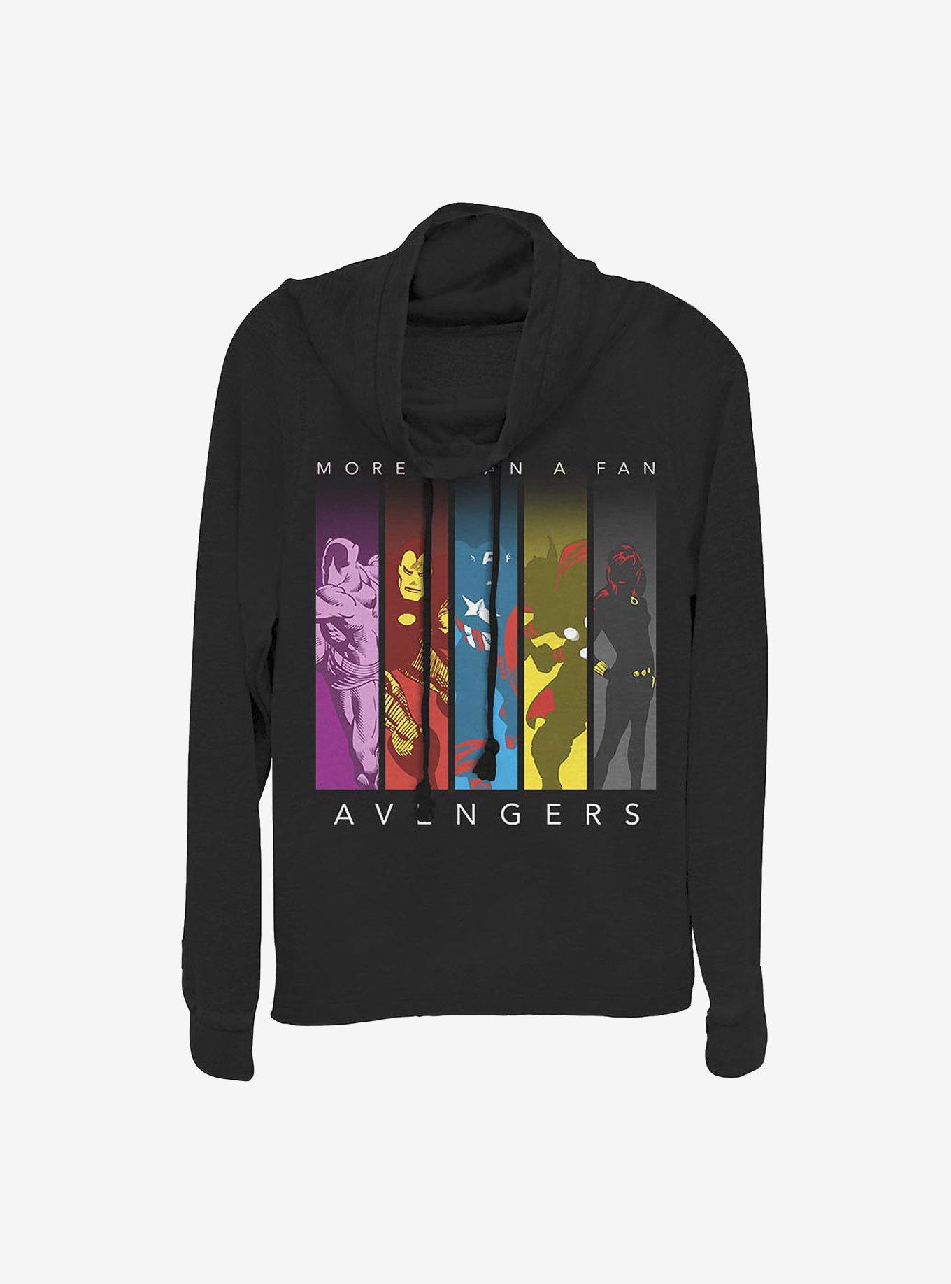 Marvel Avengers Fan Favs Cowl Neck Long-Sleeve Womens Top, , hi-res