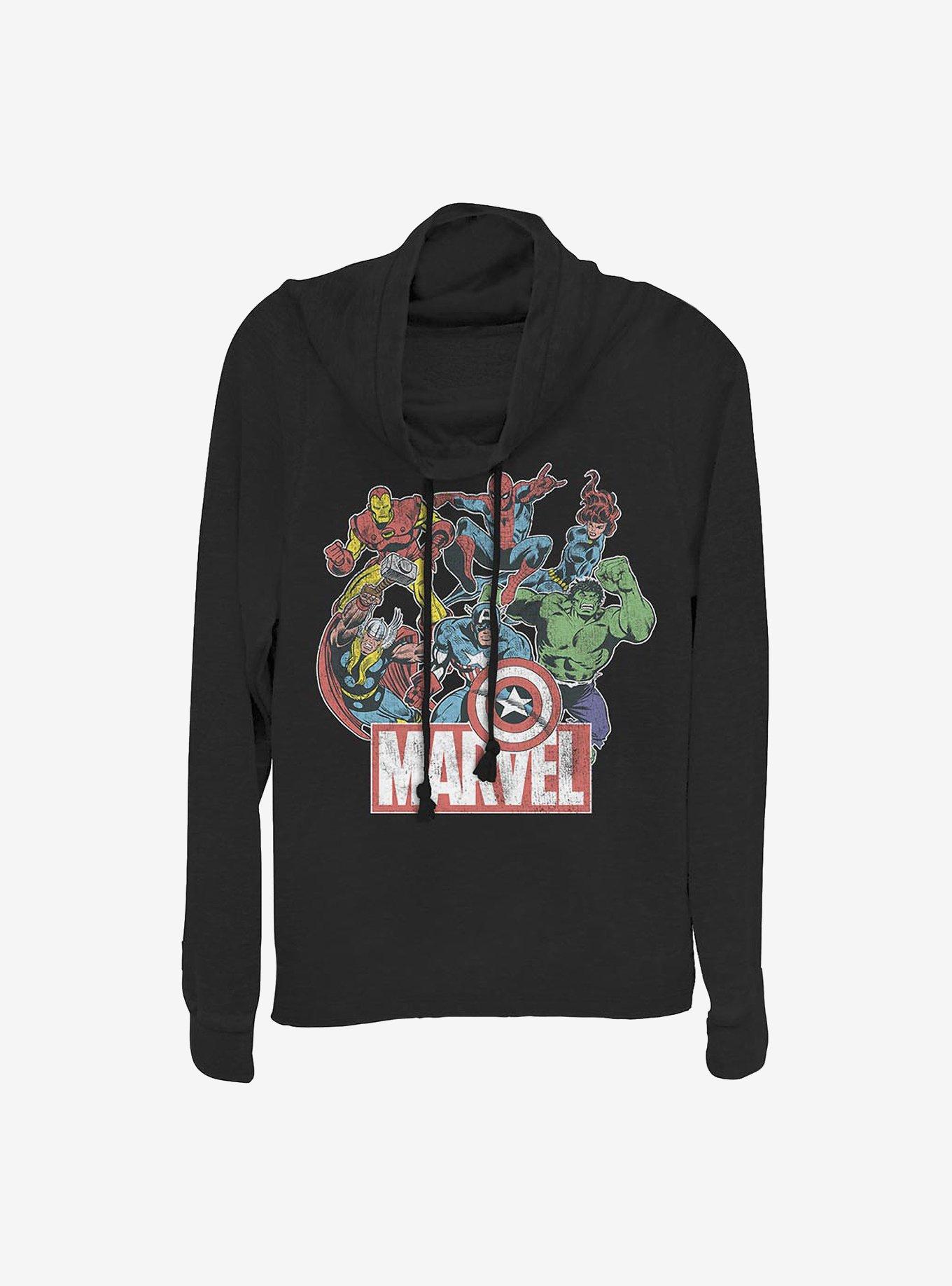 Marvel Avengers Heroes Of Today Cowl Neck Long-Sleeve Womens Top, , hi-res