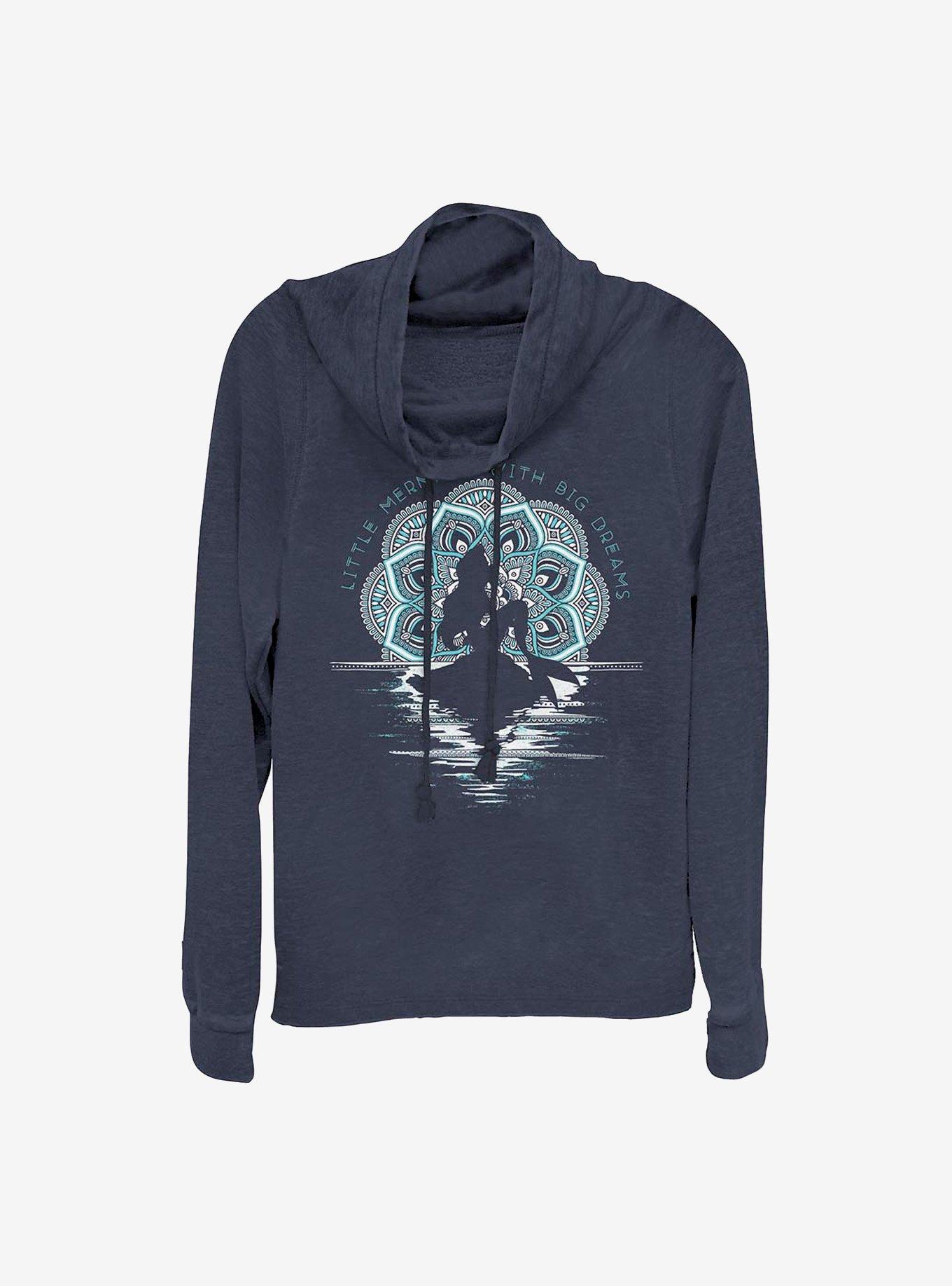 Disney The Little Mermaid Big Dreams Cowl Neck Long-Sleeve Womens Top, , hi-res