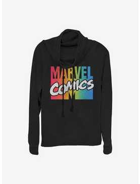 Marvel Avengers Marvel Comics Spectrum Logo Cowl Neck Long-Sleeve Womens Top, , hi-res