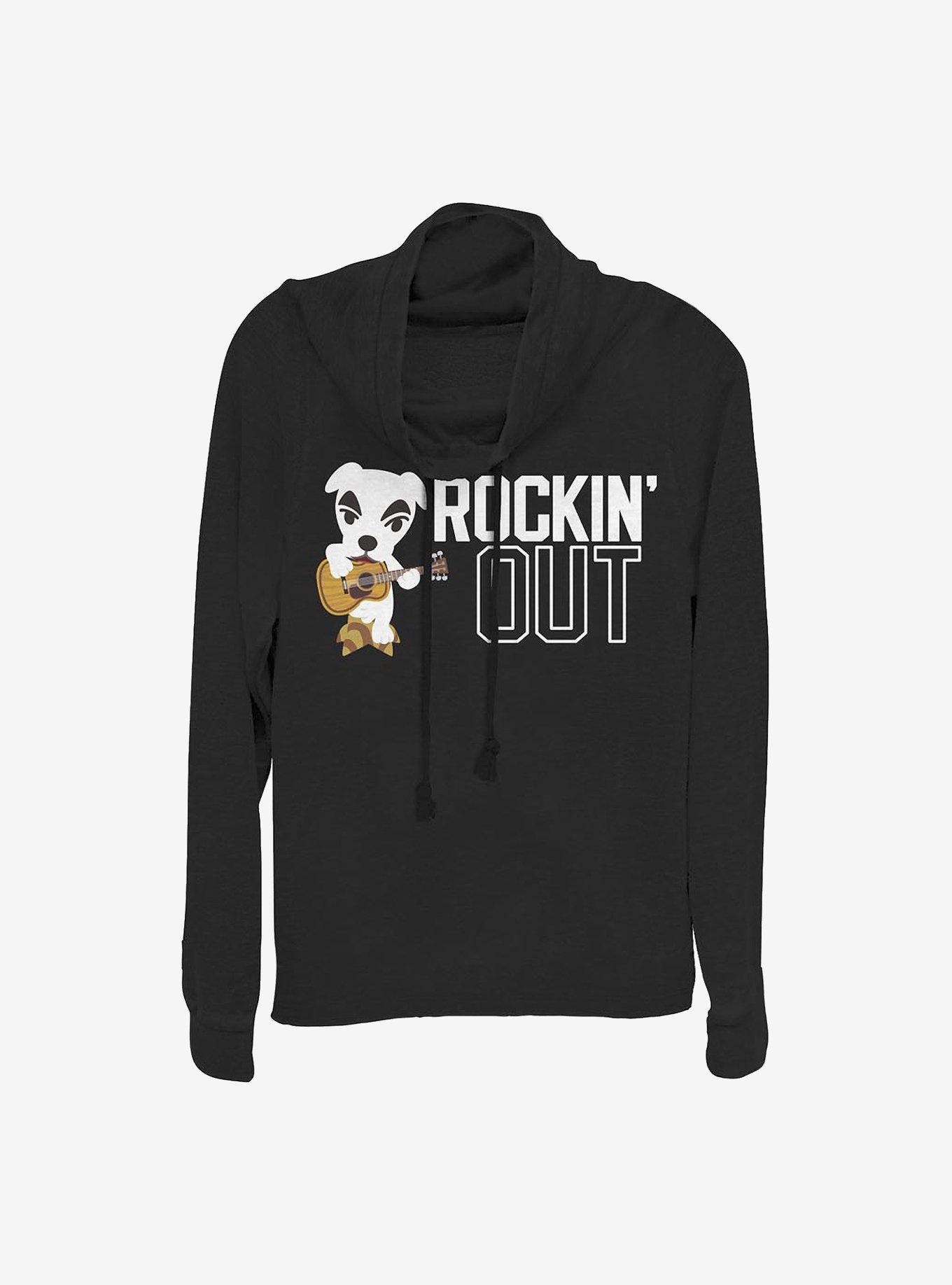Animal Crossing Rockin' Out Cowl Neck Long-Sleeve Womens Top, , hi-res