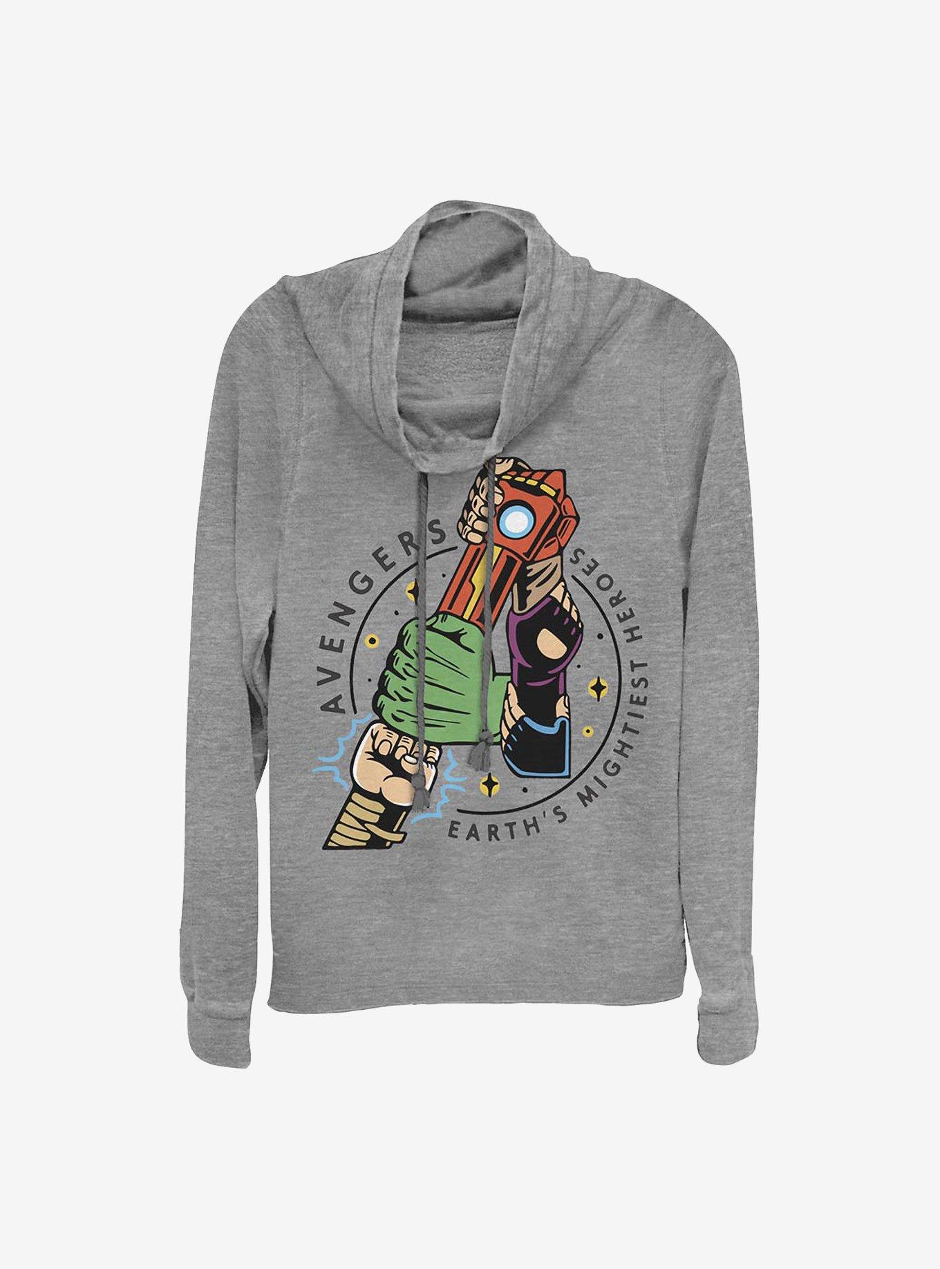 Marvel Avengers Hands Cowl Neck Long-Sleeve Womens Top, , hi-res