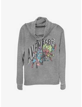 Marvel Avengers Pastel Group Cowl Neck Long-Sleeve Womens Top, , hi-res