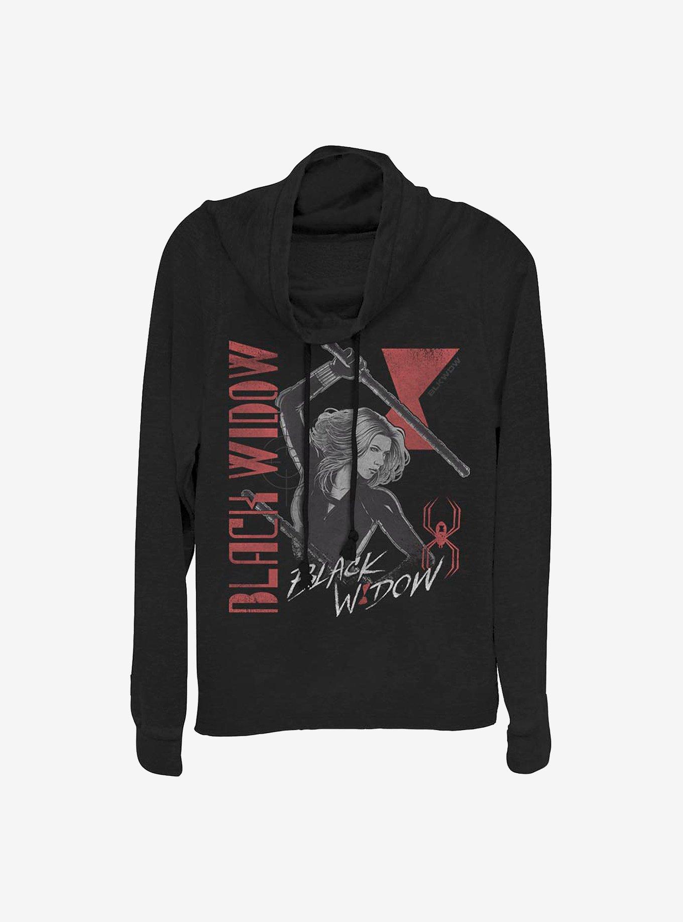 Marvel Black Widow Retro Cowl Neck Long-Sleeve Womens Top, , hi-res