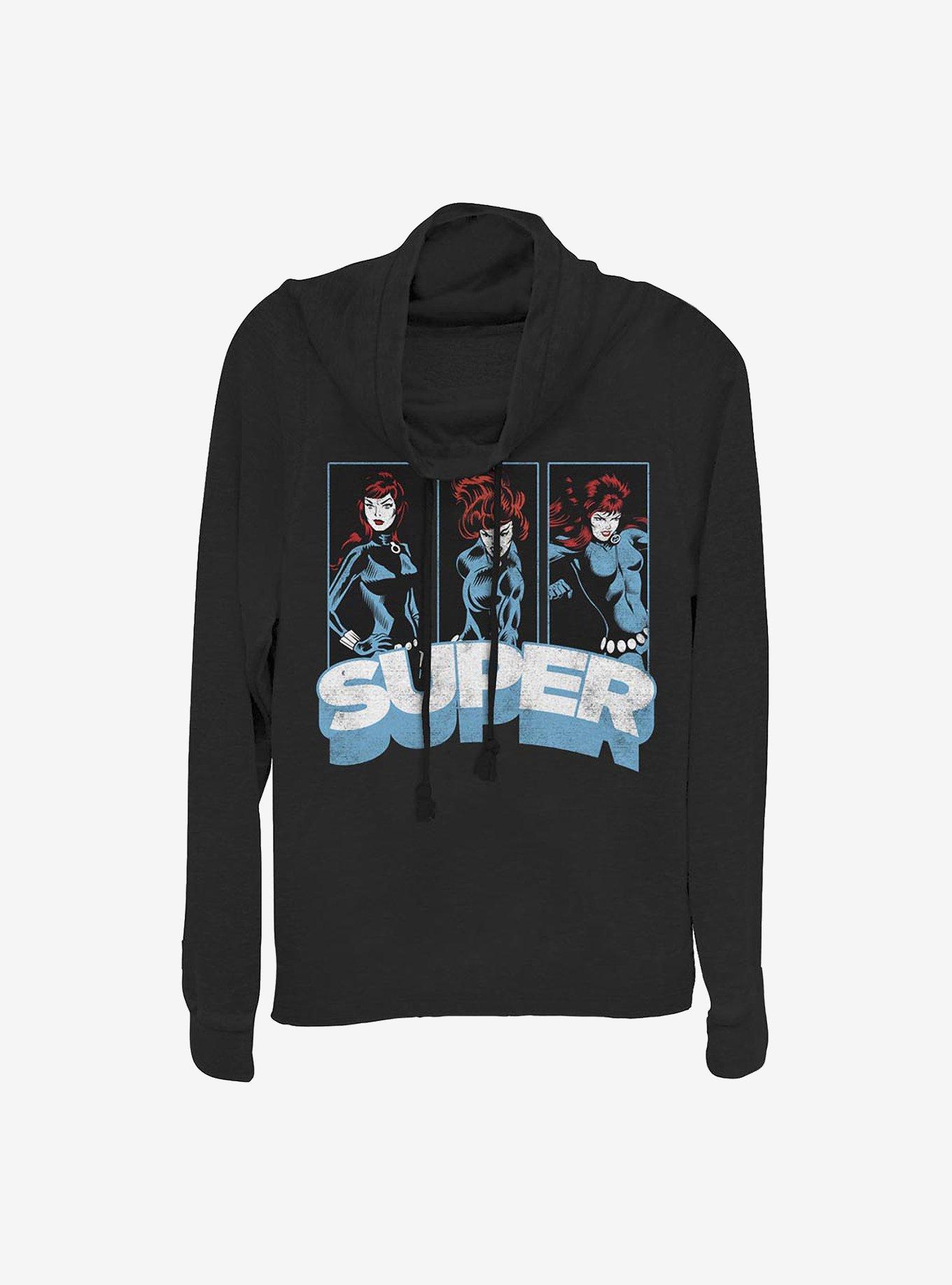 Marvel Black Widow Super Cowl Neck Long-Sleeve Womens Top, , hi-res