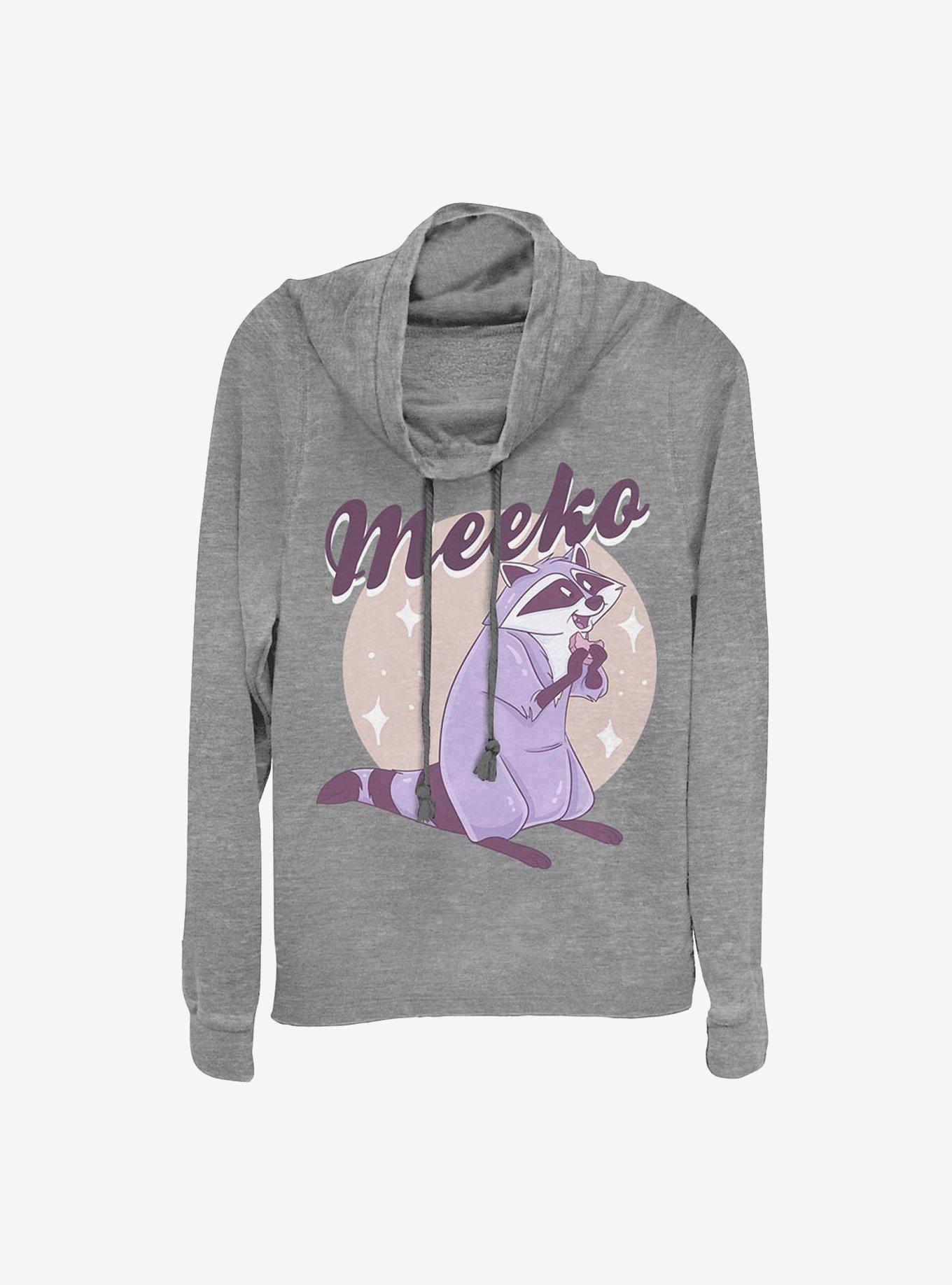 Disney Pocahontas Pastel Meeko Cowl Neck Long-Sleeve Womens Top, , hi-res