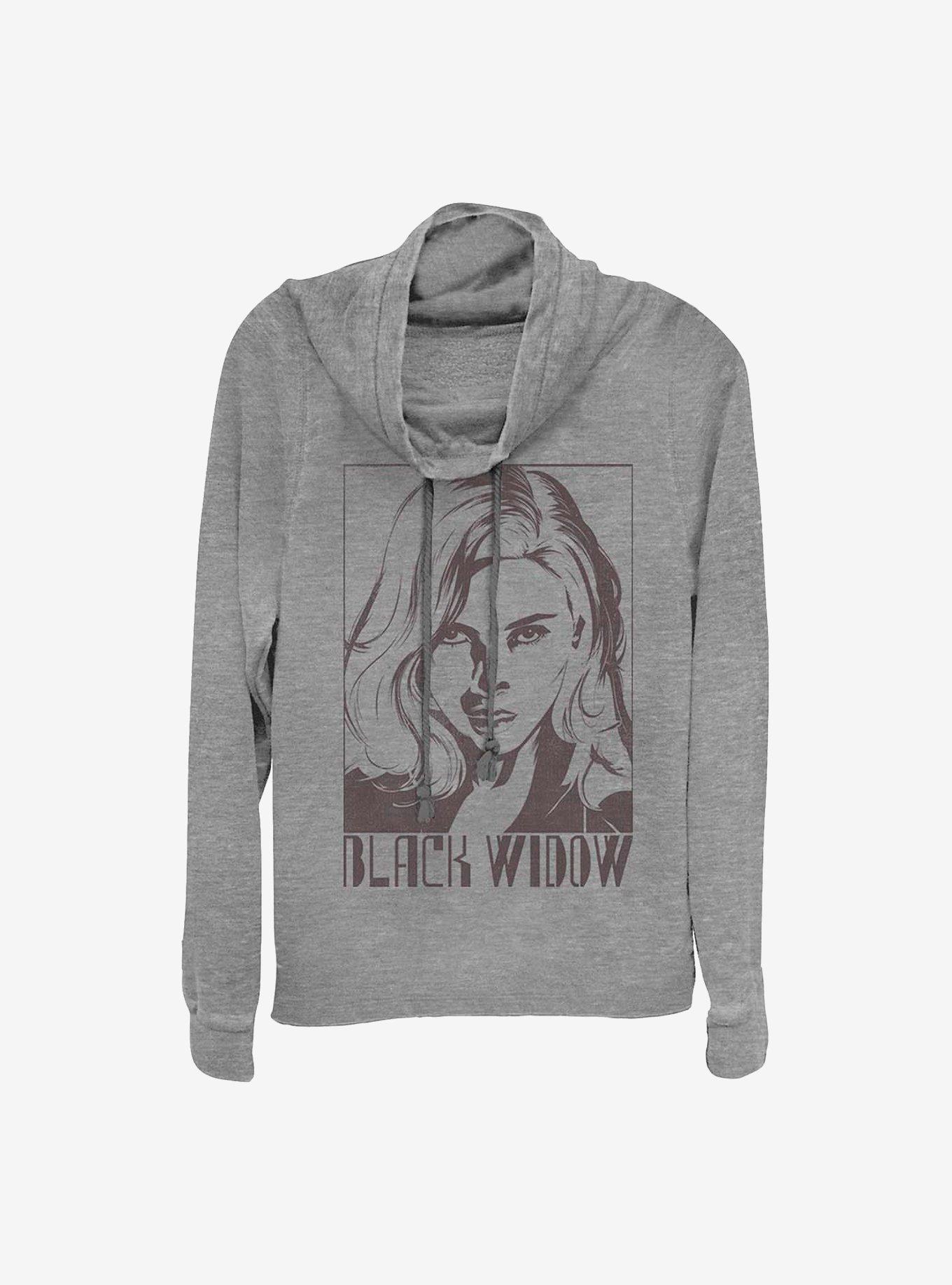 Marvel Black Widow Tie Dye Widow Cowl Neck Long-Sleeve Womens Top, , hi-res