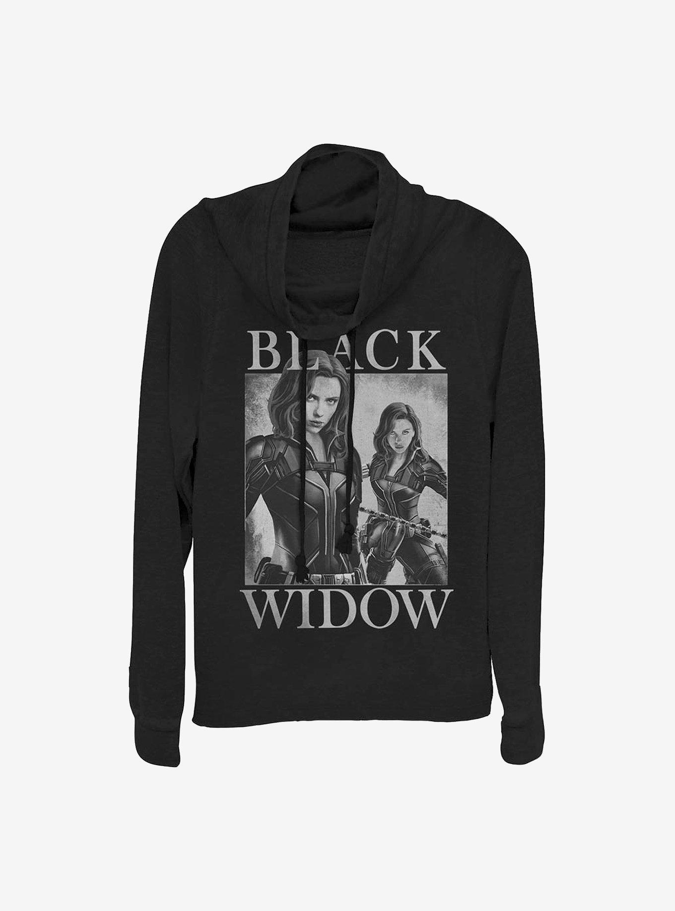 Marvel Black Widow Two Widows MIrror Cowl Neck Long-Sleeve Womens Top, , hi-res