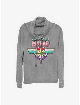 Marvel Captain Marvel Logo  Cowl Neck Long-Sleeve Womens Top, , hi-res