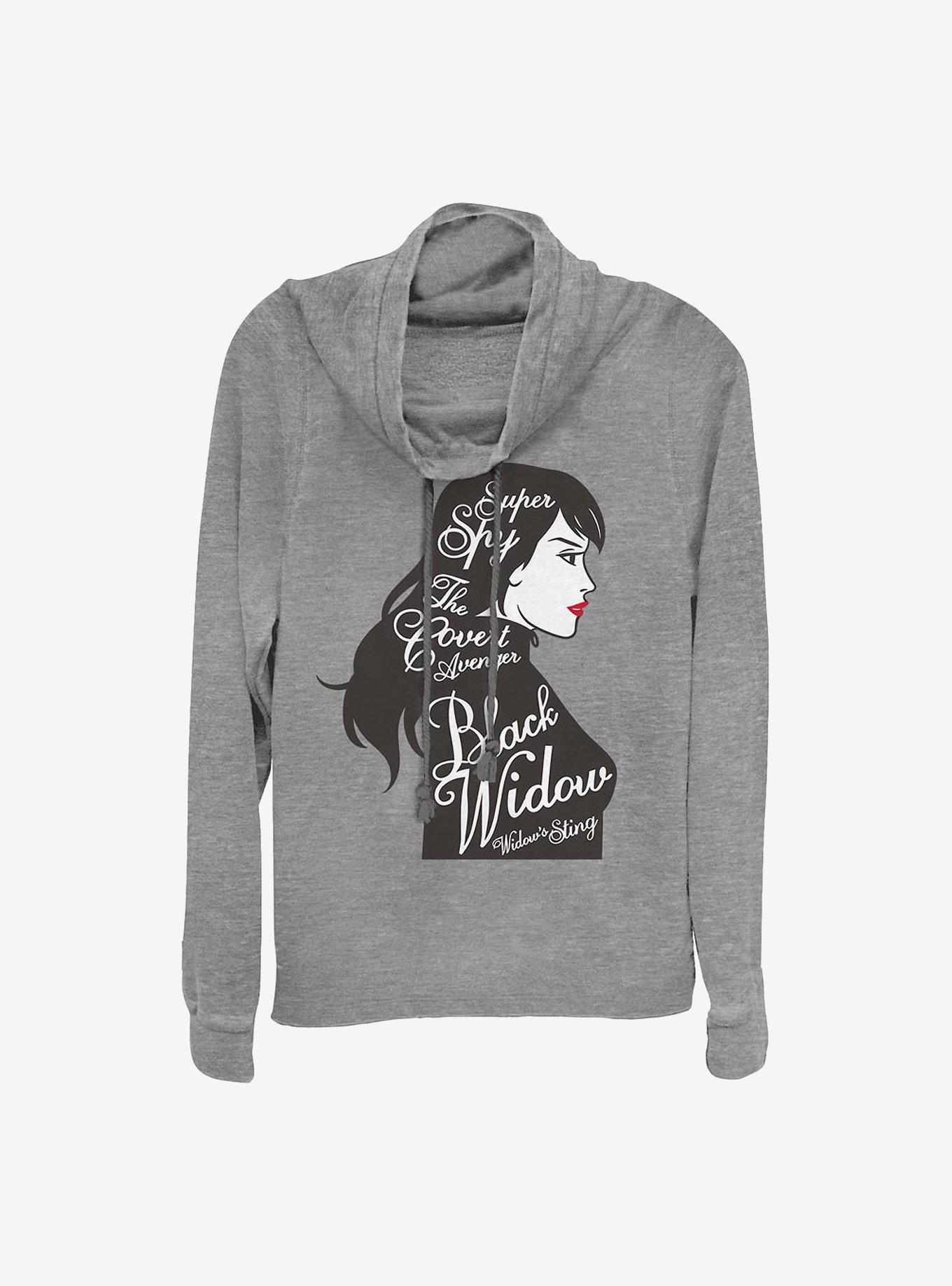 Marvel Black Widow Super Spy Cowl Neck Long-Sleeve Womens Top, , hi-res