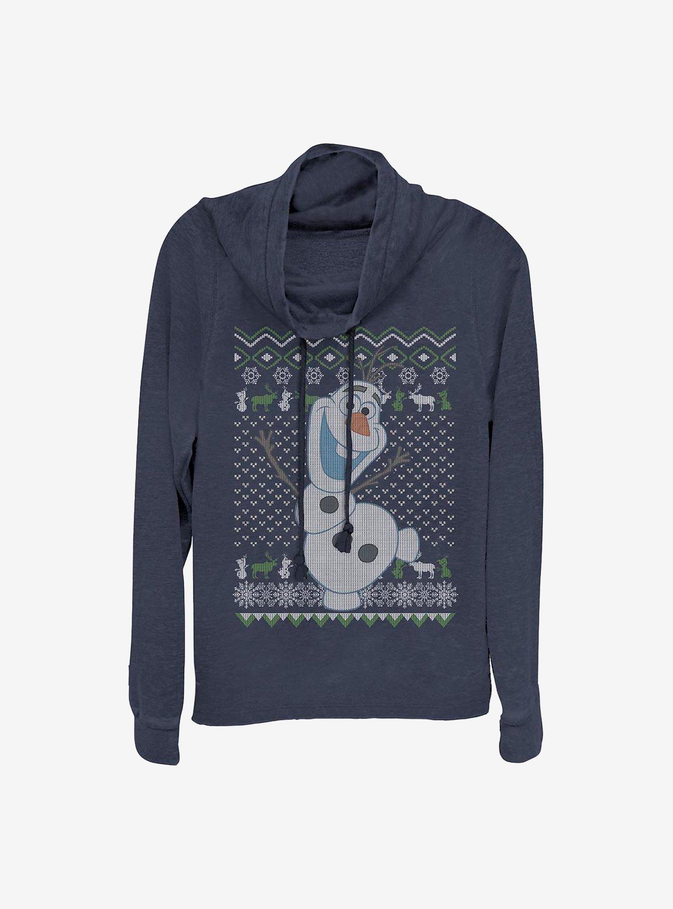 Disney Frozen Olaf Celebration Cowl Neck Long-Sleeve Womens Top, , hi-res
