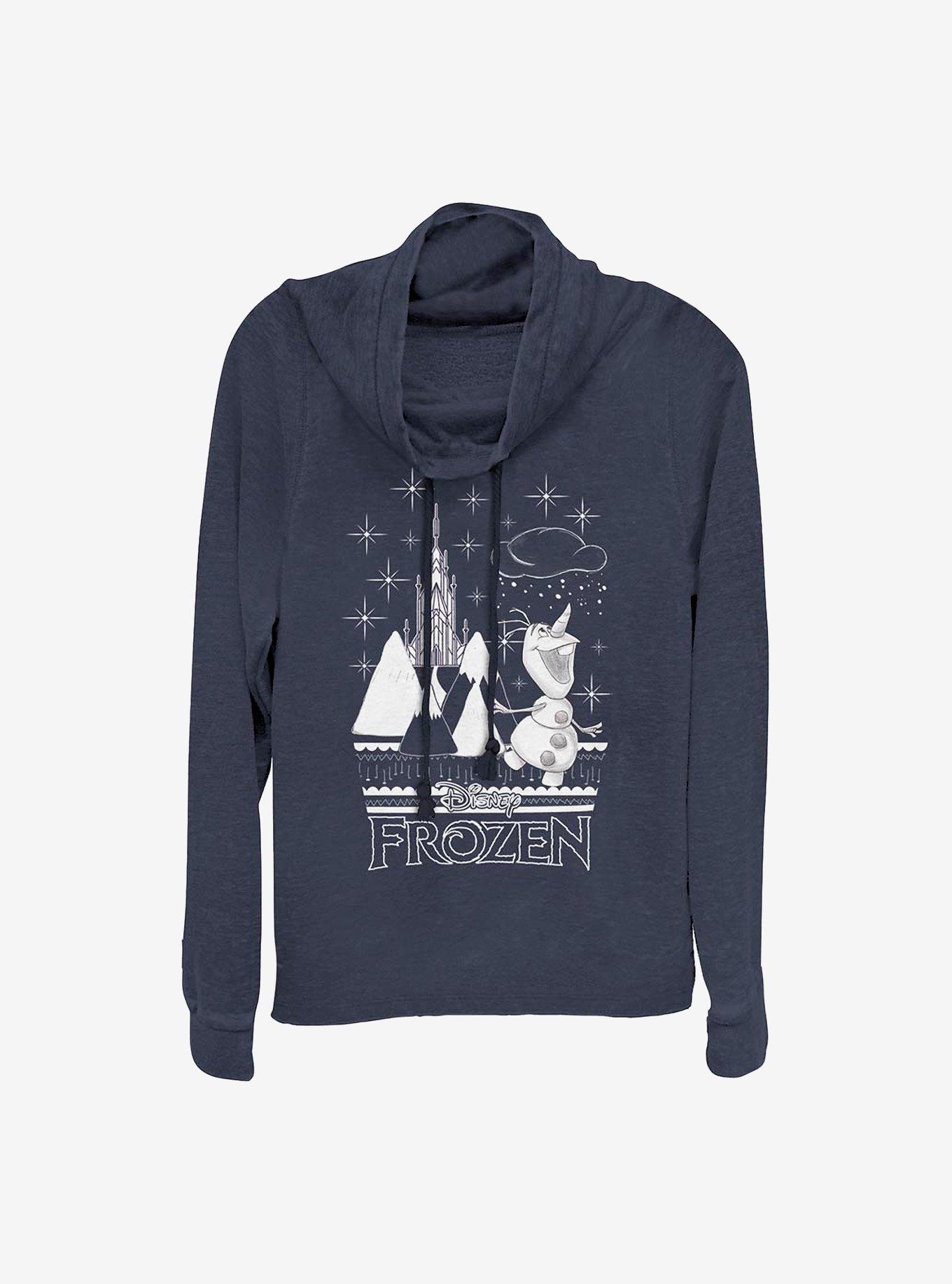 Disney Frozen Olaf Frozen Cowl Neck Long-Sleeve Womens Top, , hi-res
