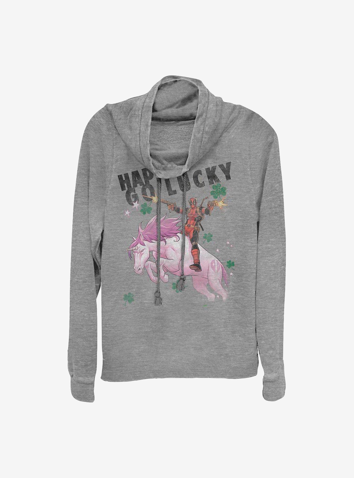 Marvel Deadpool Charm Lucky Cowl Neck Long-Sleeve Womens Top, , hi-res