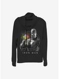 Marvel Iron Man Only One Cowl Neck Long-Sleeve Womens Top, BLACK, hi-res