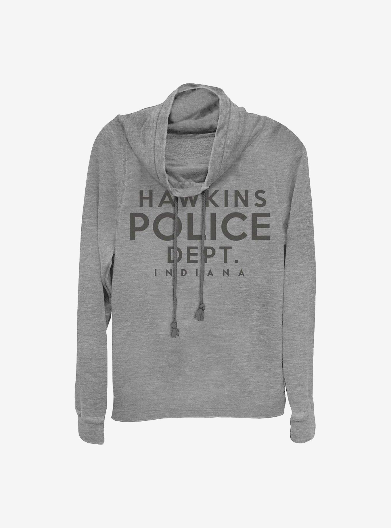 Stranger Things Hawkins Police Department Cowl Neck Long-Sleeve Womens Top, , hi-res