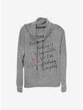 Disney Winnie The Pooh Nothing Is Impossible Cowl Neck Long-Sleeve Womens Top, GRAY HTR, hi-res