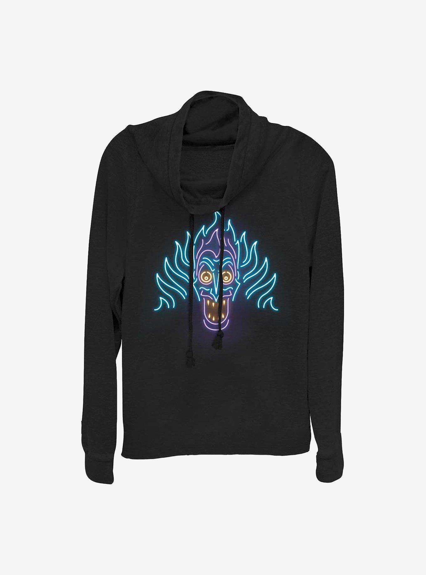 Disney Villains Neon Hades Cowl Neck Long-Sleeve Womens Top, , hi-res