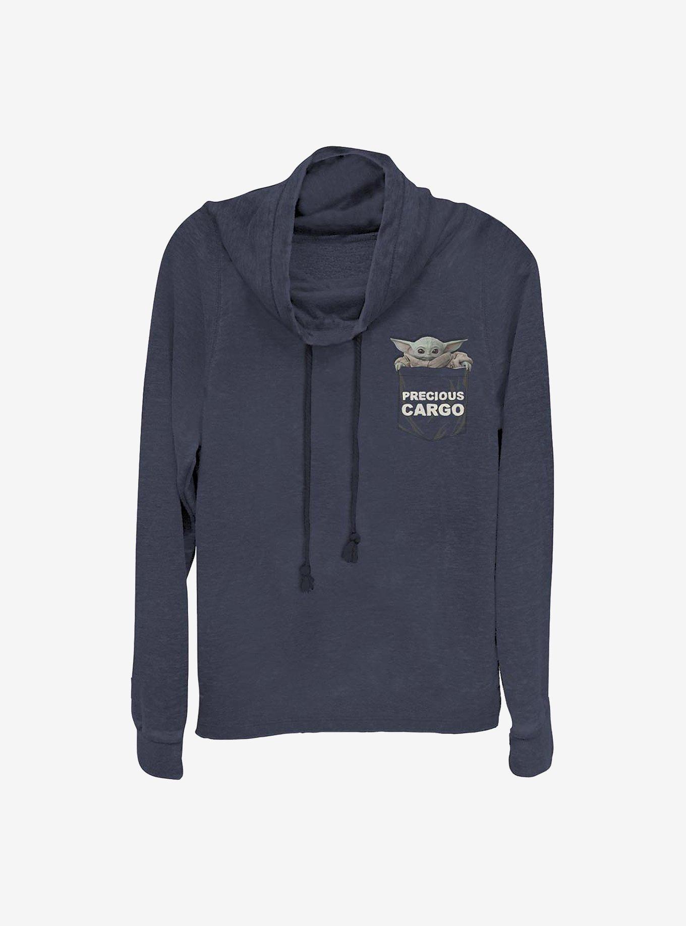 Star Wars The Mandalorian Child Baby Alien Cowl Neck Long-Sleeve Womens Top