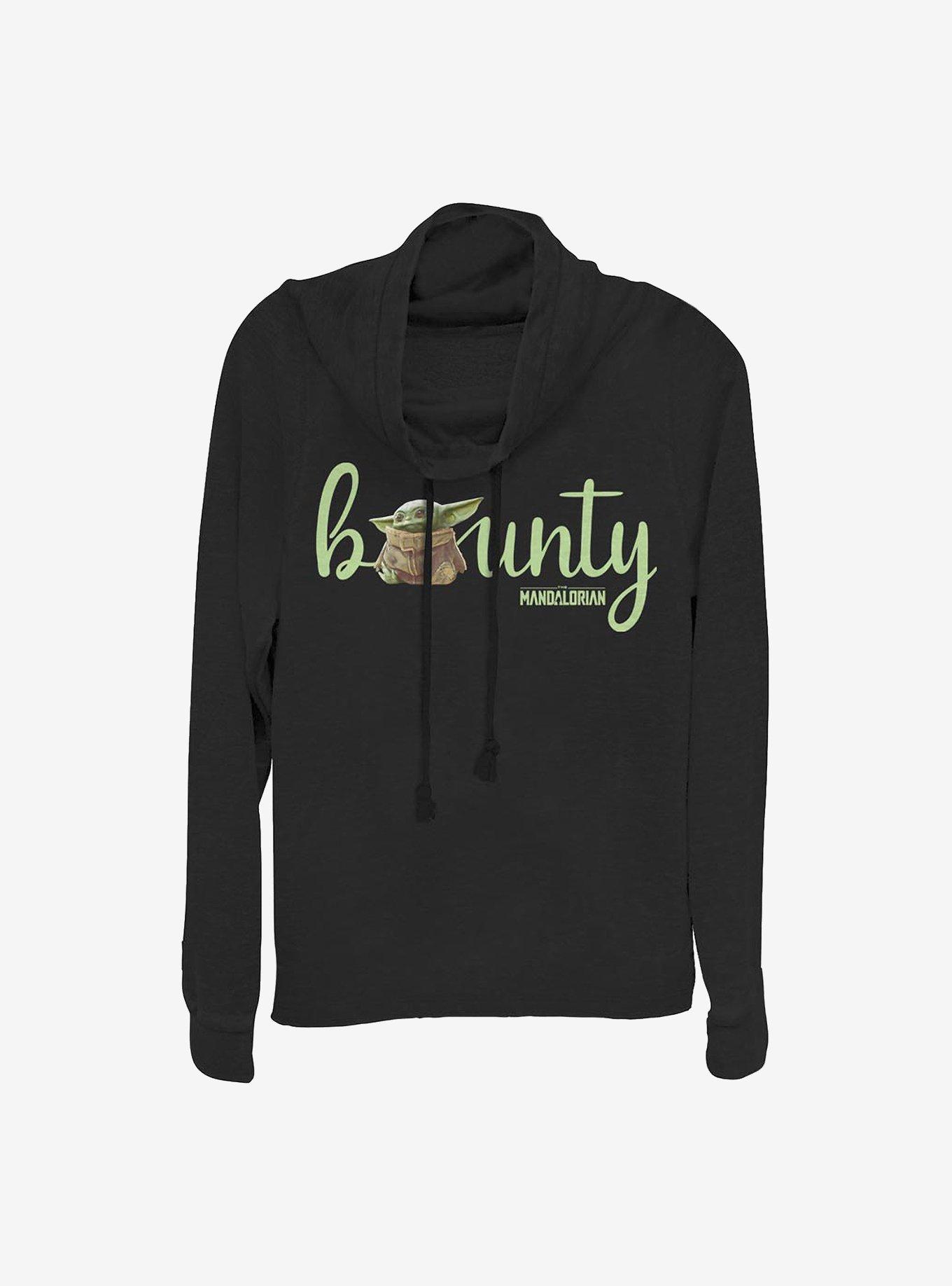 Star Wars The Mandalorian Bounty Text Cowl Neck Long-Sleeve Womens Top, , hi-res