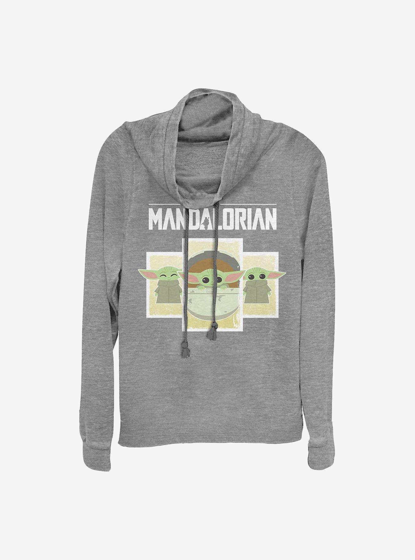 Star Wars The Mandalorian Child Boxes Cowl Neck Long-Sleeve Womens Top, , hi-res