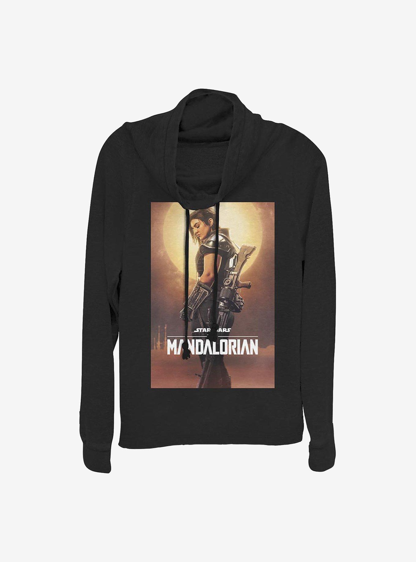 Star Wars The Mandalorian Cara Poster Cowl Neck Long-Sleeve Womens Top, , hi-res