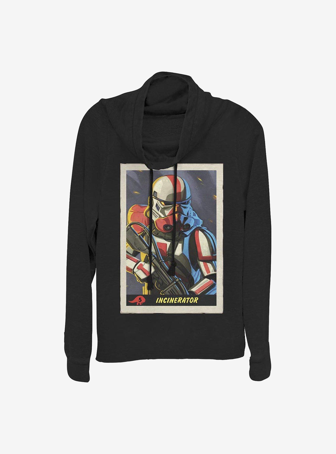 Star Wars The Mandalorian Incinerator Card Cowl Neck Long-Sleeve Womens Top, , hi-res