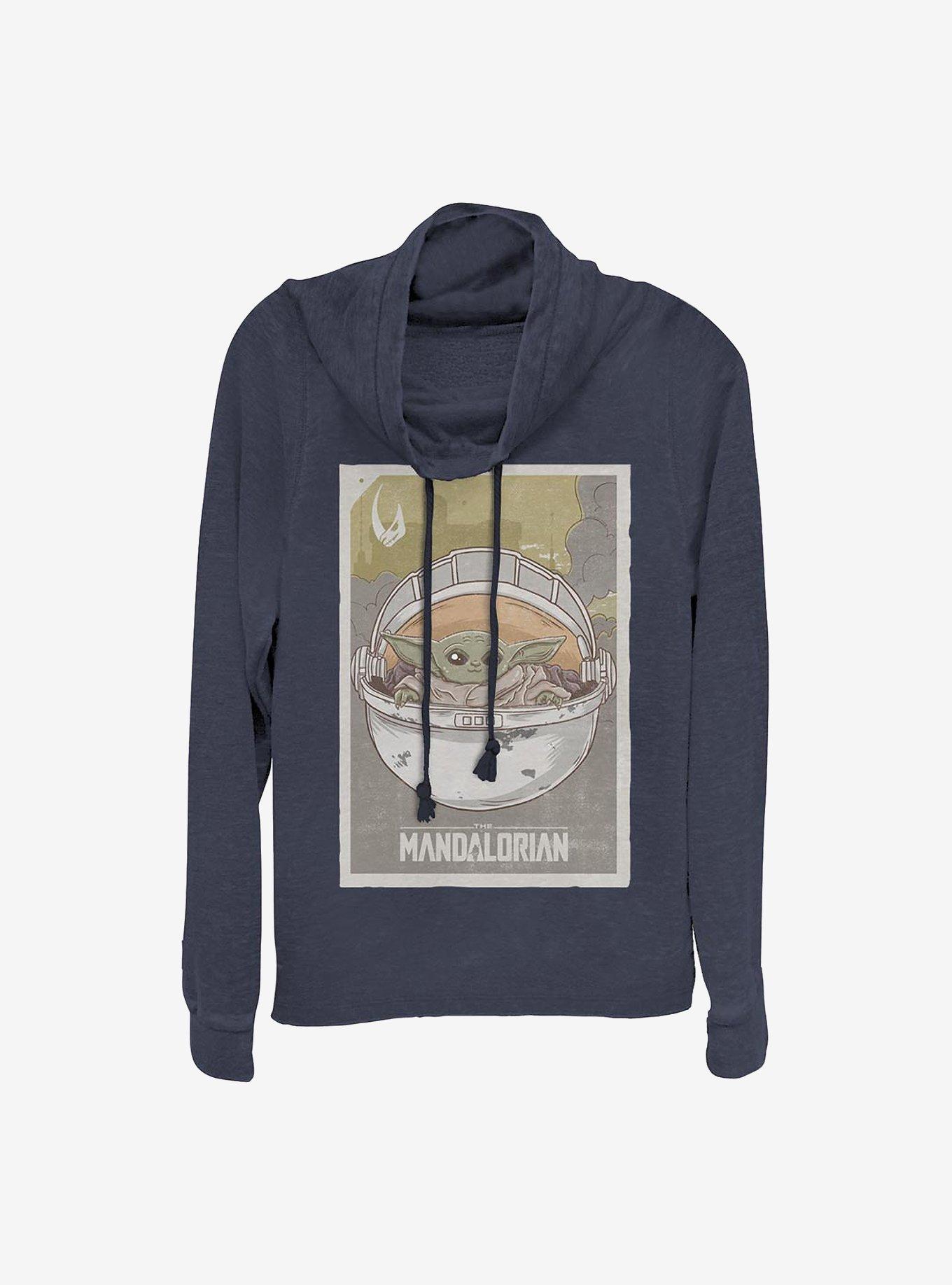 Star Wars The Mandalorian The Child Baby Cowl Neck Long-Sleeve Womens Top, , hi-res