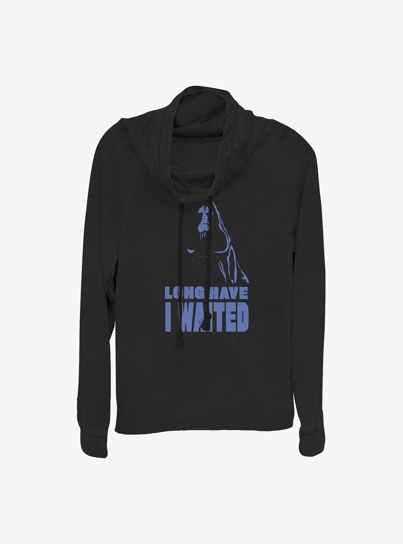 Star Wars Episode IX: The Rise Of Skywalker Long Wait Cowl Neck Long-Sleeve Womens Top, BLACK, hi-res