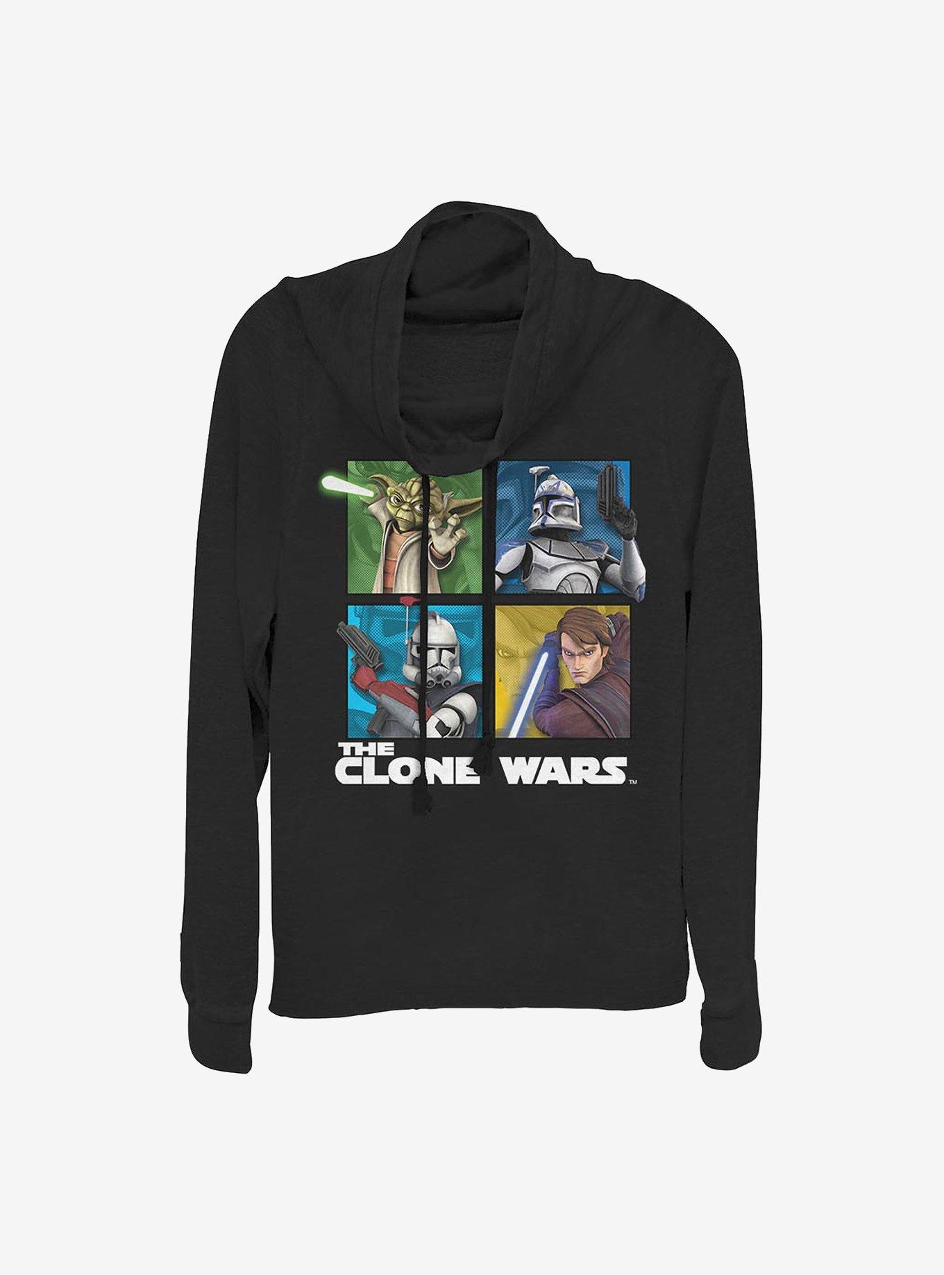 Star Wars: Clone Wars Panel Four Cowl Neck Long-Sleeve Womens Top, , hi-res