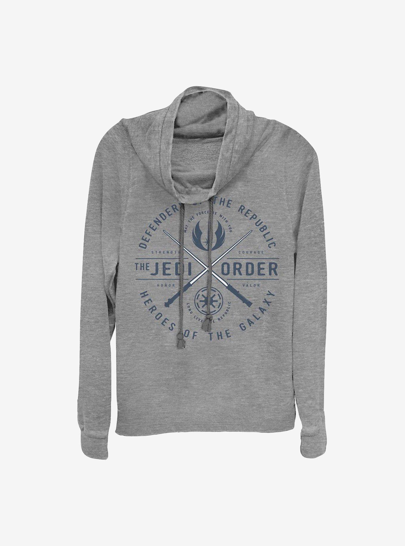Star Wars: Clone Wars Sabers Emblem Cowl Neck Long-Sleeve Womens Top, , hi-res