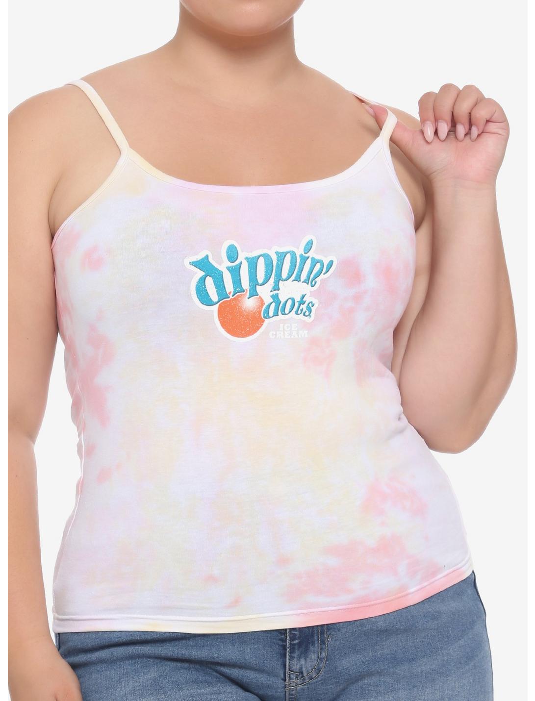 Dippin' Dots Tie-Dye Girls Strappy Crop Tank Top Plus Size, MULTI, hi-res