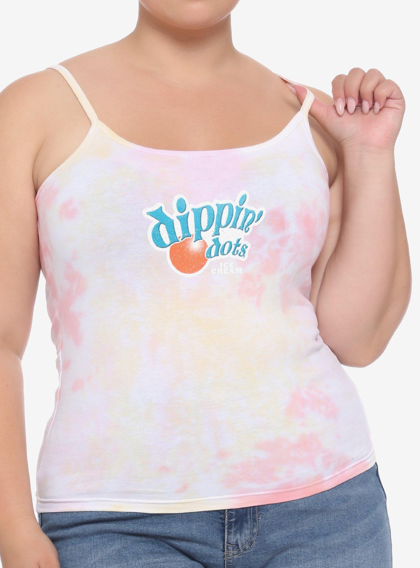 Dippin' Dots Tie-Dye Girls Strappy Crop Tank Top Plus Size, MULTI, hi-res