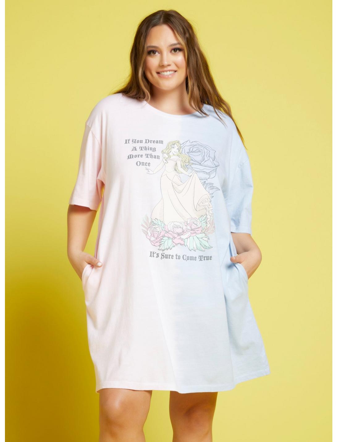 Her Universe Disney Sleeping Beauty Aurora Split Tie-Dye T-Shirt Dress Plus Size, MULTI, hi-res