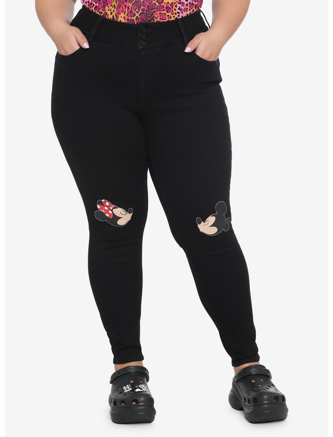 Disney Valentine's Mickey Mouse & Minnie Mouse Kiss High-Waisted Jeggings Plus Size, MULTI, hi-res