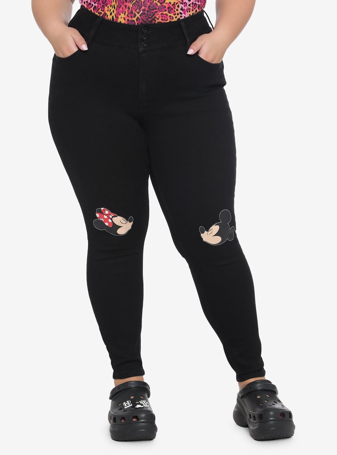 Disney Valentine's Mickey Mouse & Minnie Mouse Kiss High-Waisted Jeggings Plus Size, MULTI, hi-res
