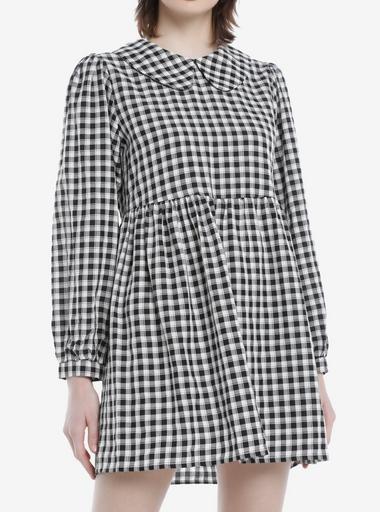Daisy Street Black & White Gingham Collar Dress | Hot Topic