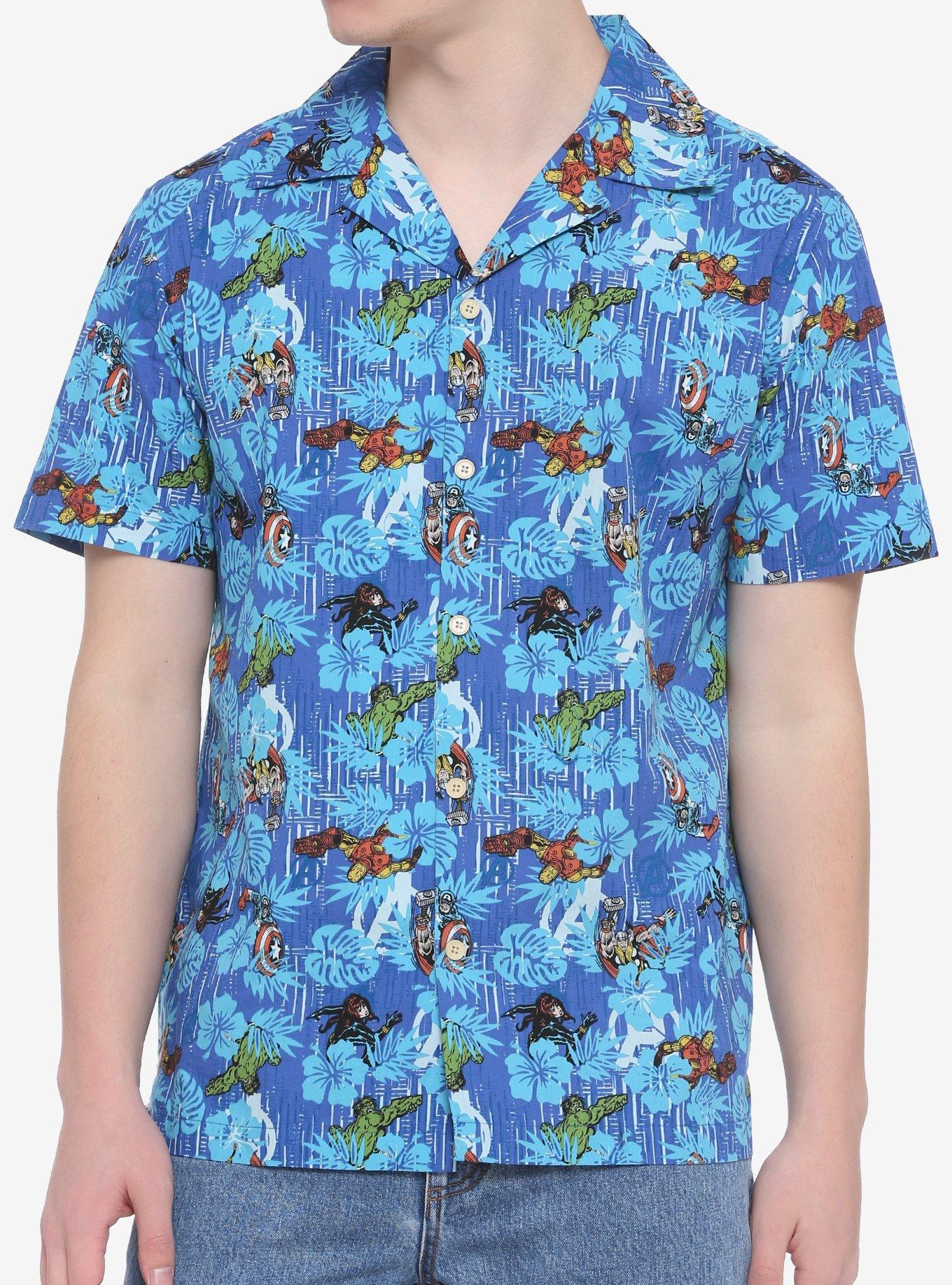 Marvel Avengers Tropical Woven Button-Up, MULTI, hi-res