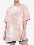 Dusky Pink & White Tie-Dye Girls T-Shirt, TIE DYE, hi-res