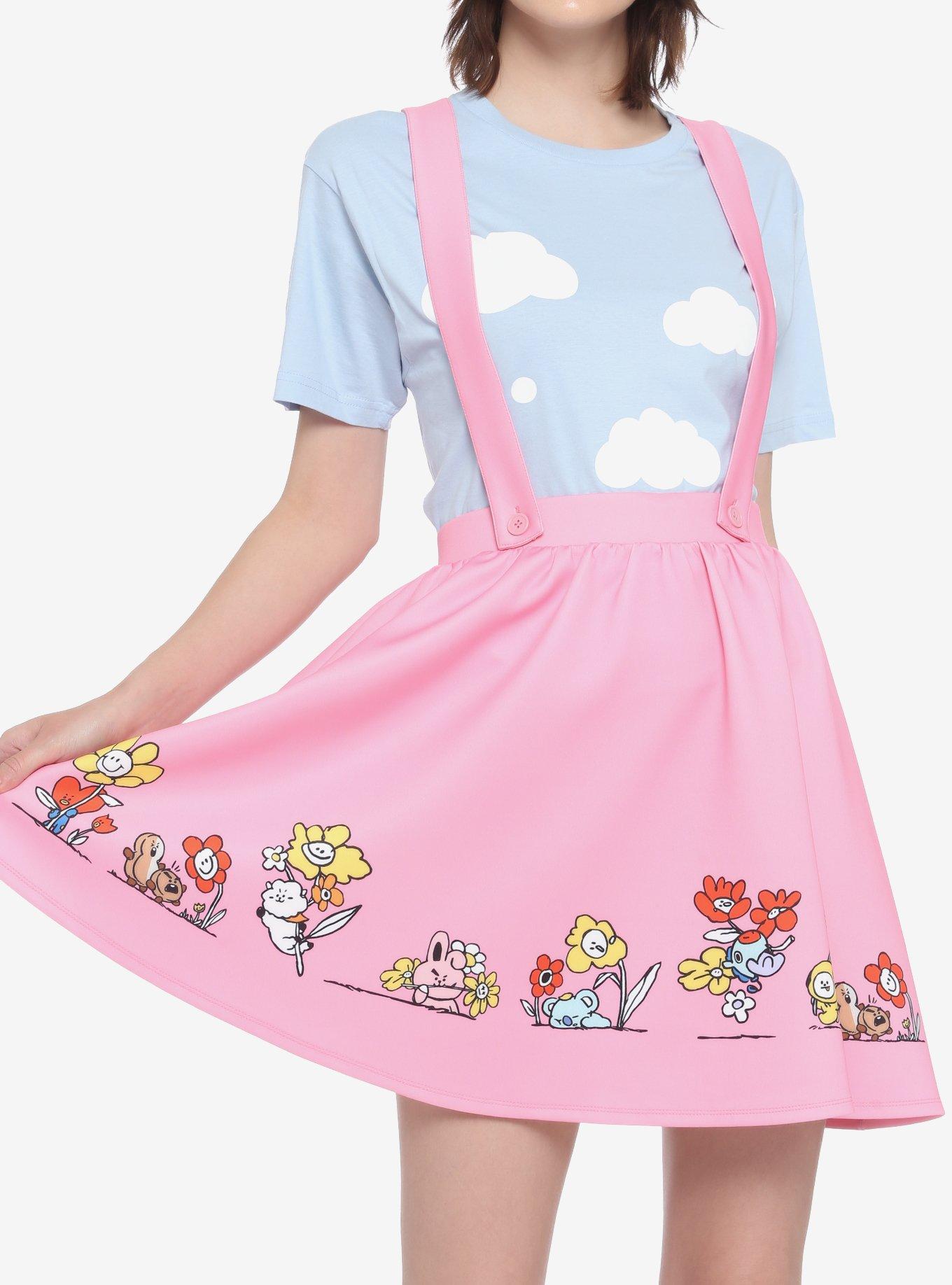 BT21 Floral Suspender Skirt | Hot Topic