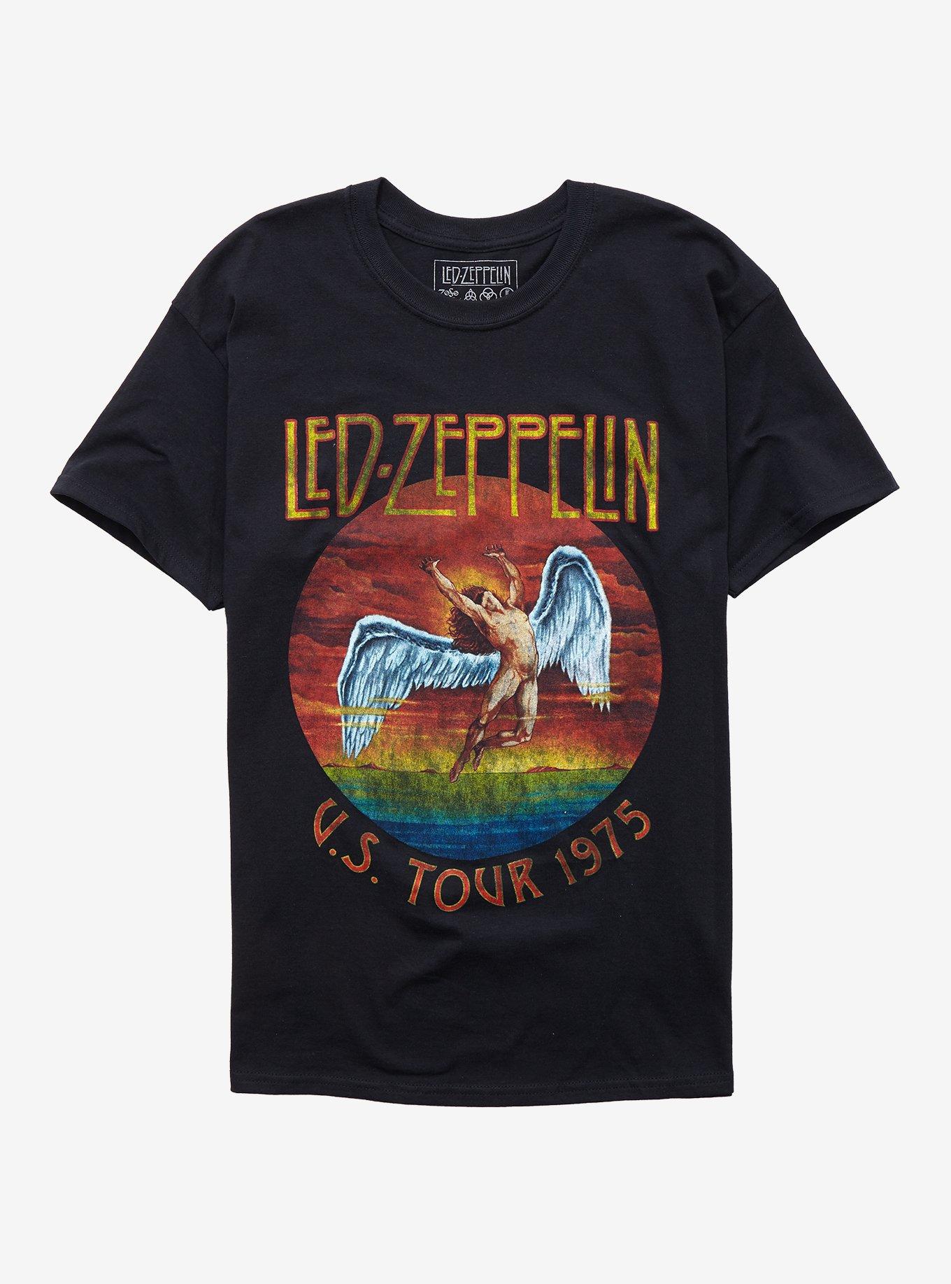 Led Zeppelin U.S. Tour 1975 Girls T-Shirt, BLACK, hi-res