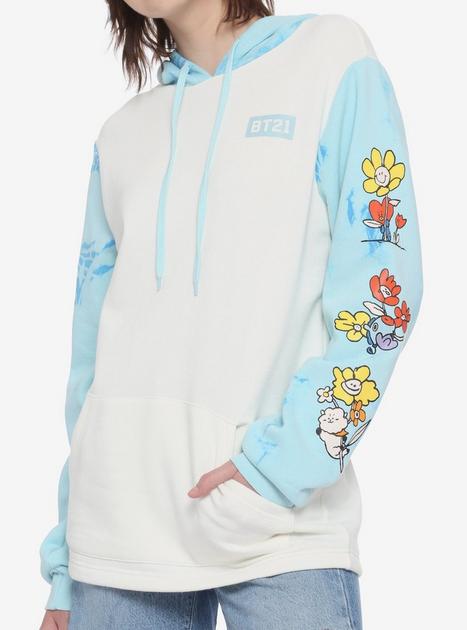 BT21 Floral Tie Dye Color Block Girls Hoodie Hot Topic