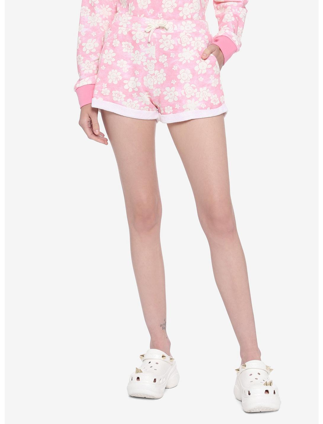 BT21 Floral Pink Wash Girls Lounge Shorts, PINK, hi-res