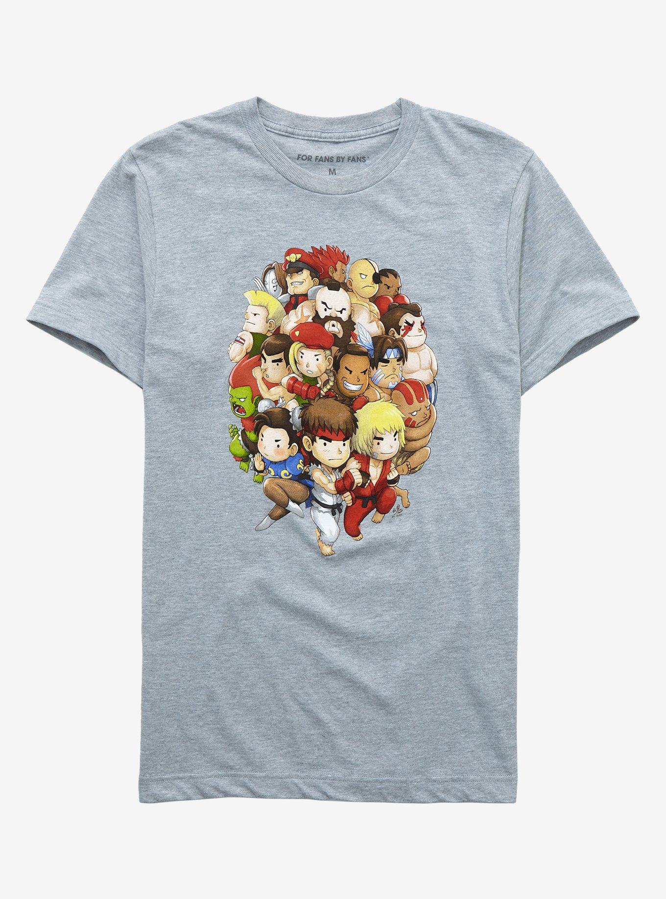 Super Street Fighter II Turbo Chibi Characters T-Shirt, GREY, hi-res