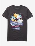 Cat Life Is Hard T-Shirt By Milkbun, CHARCOAL, hi-res