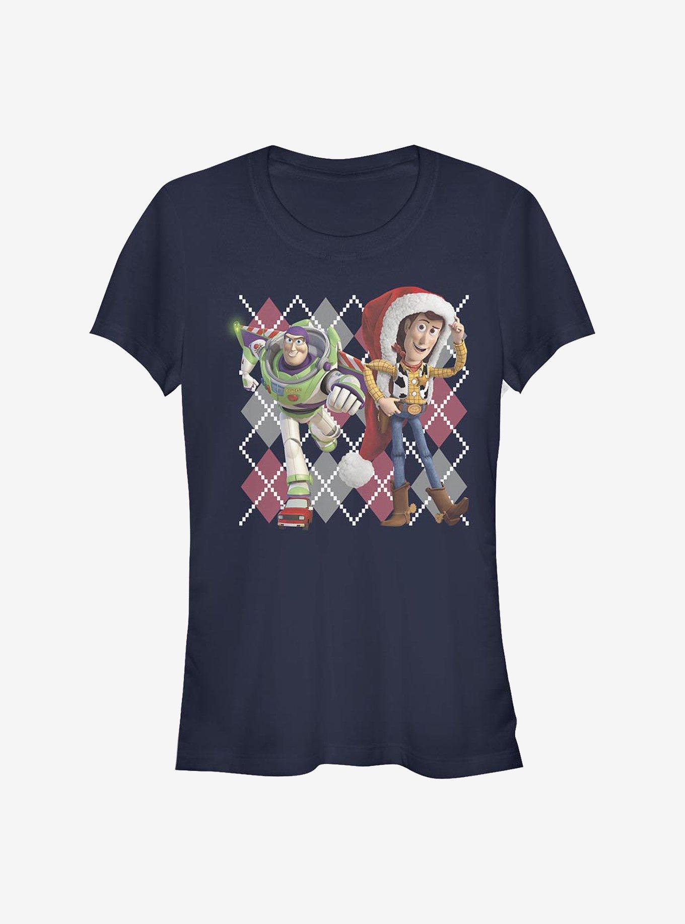 Disney Pixar Toy Story Argyle Christmas Girls T-Shirt, NAVY, hi-res